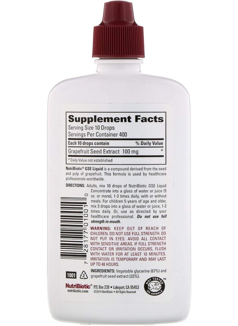 نيوتريبايوتك نوتري بيوتيك، مستخلص بذور الجريب فروت النباتي، مركز سائل، 100 ملغ، 4 أونصة سائلة (118 مل) - Image 2